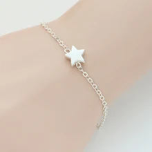 Модные крошечные пентаграммы браслеты со звездами для женщин девушек простой: золото, серебро звено цепи ювелирный женский браслет Pulseras Mujer