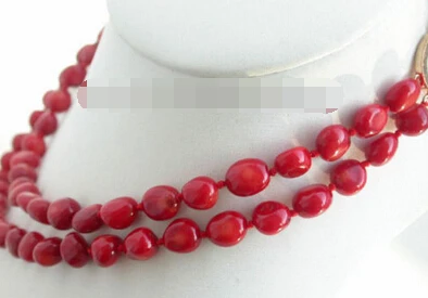 

Hot sell Noble- FREE SHIPPING>>@> A906 2strands Genuine Natural coral beads Necklace