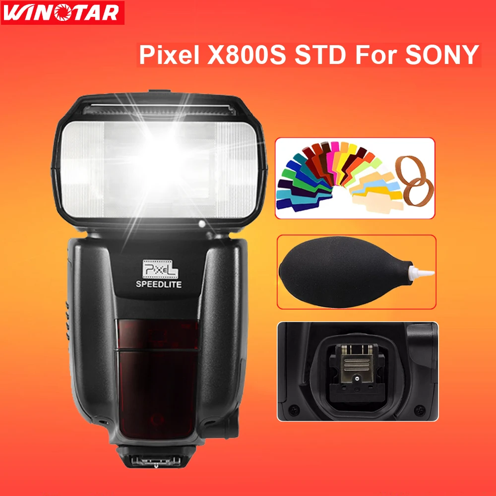 

Pixel X800S X800 Standard GN60 2.4G 1/8000S Wireless TTL HSS Flash Speedlite For Sony A7 A7S A7R A6000 A6300 A6500