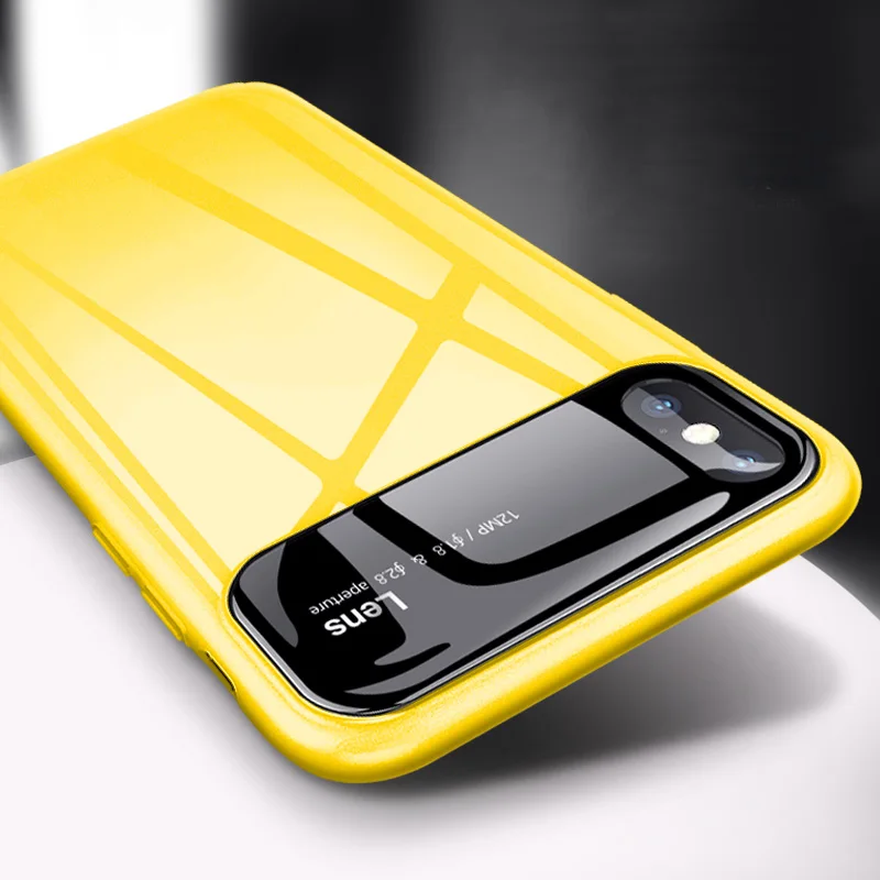 

Lens Protection Glass Camera Case For iPhone XS Max XR XS X 7 8 6 6S Plus Oil Painting Hard Plastic Body Shockproof Cover