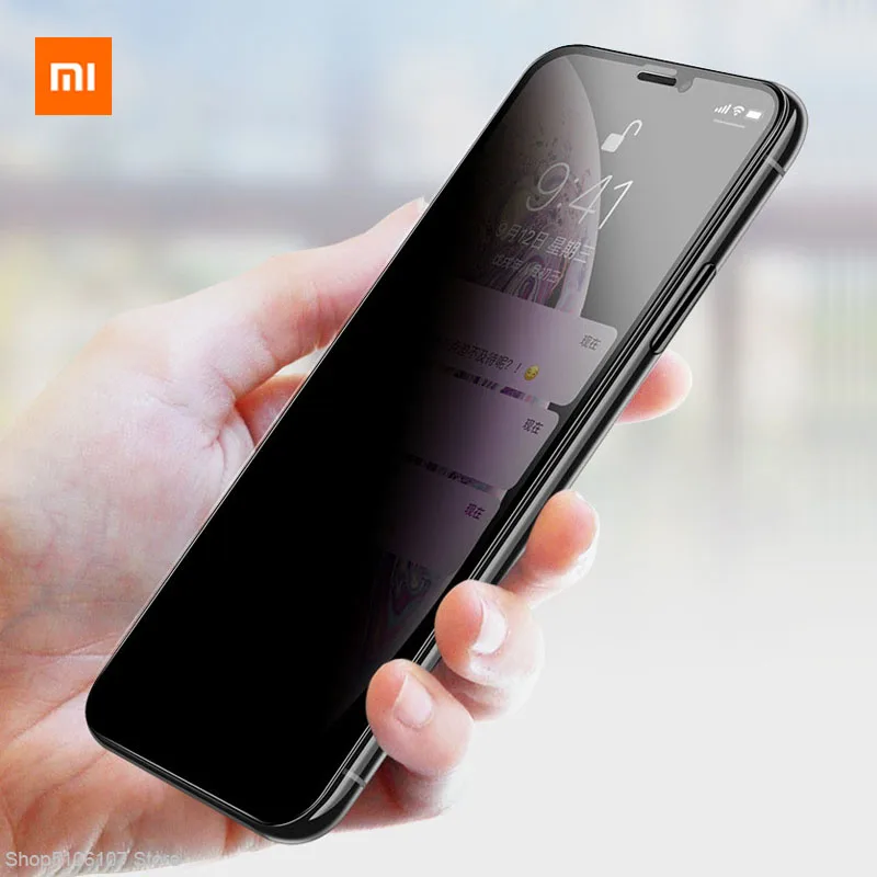 

New Xiaomi Privacy Protective Tempered Glass on the For iPhone X XR XS MAX Screen Protector For iPhone 7 6 6S 8 Plus Film Case
