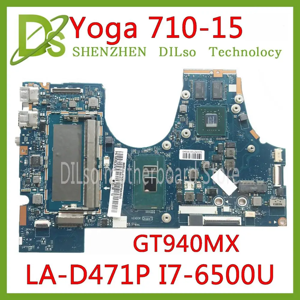 KEFU LA-D471P اللوحة لينوفو اليوغا 710-15ISK 710-15IKB 710-15 LA-D471P اللوحة المحمول I7-6500U GT940M 2G 100% اختبار موافق