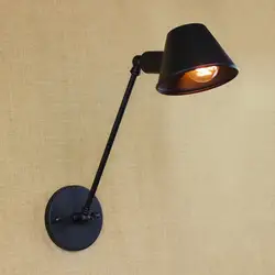 Новый Дизайн Классическая античная черный Регулируемый Настенный светильник с длинными поворотный кронштейн для мастерской прикроватная