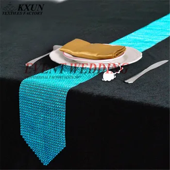 

Good Quality Diamond Table Runner Mesh Rhinestone Table Runners Wedding Party Tablecloth Decorations Home Table Accessories