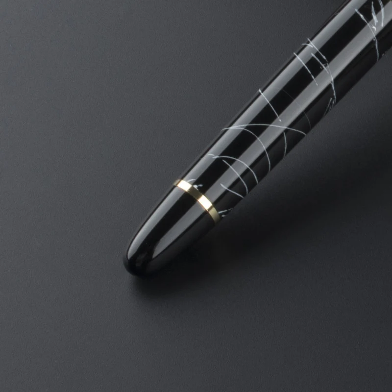 Jinhao X450 коралловые черные полосы Перьевая ручка Перо Средний+ чернильные картриджи