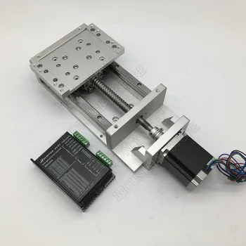 

100MM Stroke Module Electric Sliding Table & NEMA23 Stepper Motor &Driver Heavy Load Slide Linear Stage Ballscrew Guide Platform