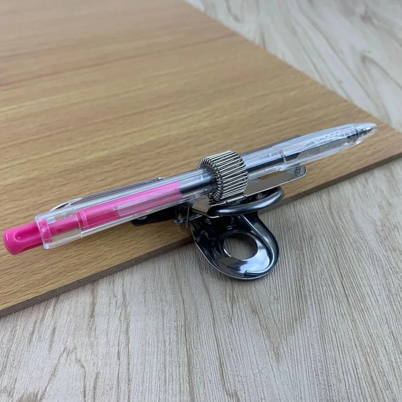 

Metal Spring Pen Holder With Pocket Clip Doctors Nurse Uniform Pen Holders Diary Notebook Loose Leaf Metal Pen Clips