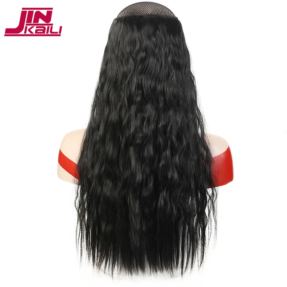 

JINKAILI 22" Long Kinky Curly Hair Extensions 5 Clips in Fake Hair Extension Heat Resistant Synthetic Fake Hairpiece Hairstyle