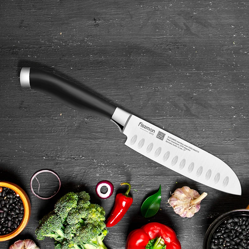 FISSMAN Santoku нож немецкая серия элегантности стальной кухонный с ручкой ABS конусная