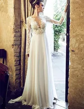 robe de mariage Sexy A Line Wedding Dresses Embroidery Full Sleeve Bridal Gowns Custom Made Transparent