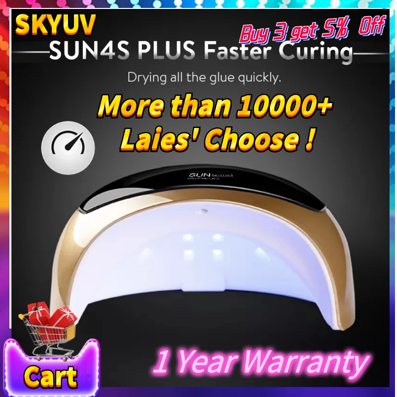 

SUN4 Plus Nail Lamp 52W UV Lamp For Nail Manicure Timer LCD Display Best UV LED Lamp Nails For Nail Dryer Gel Polish Quick Dry