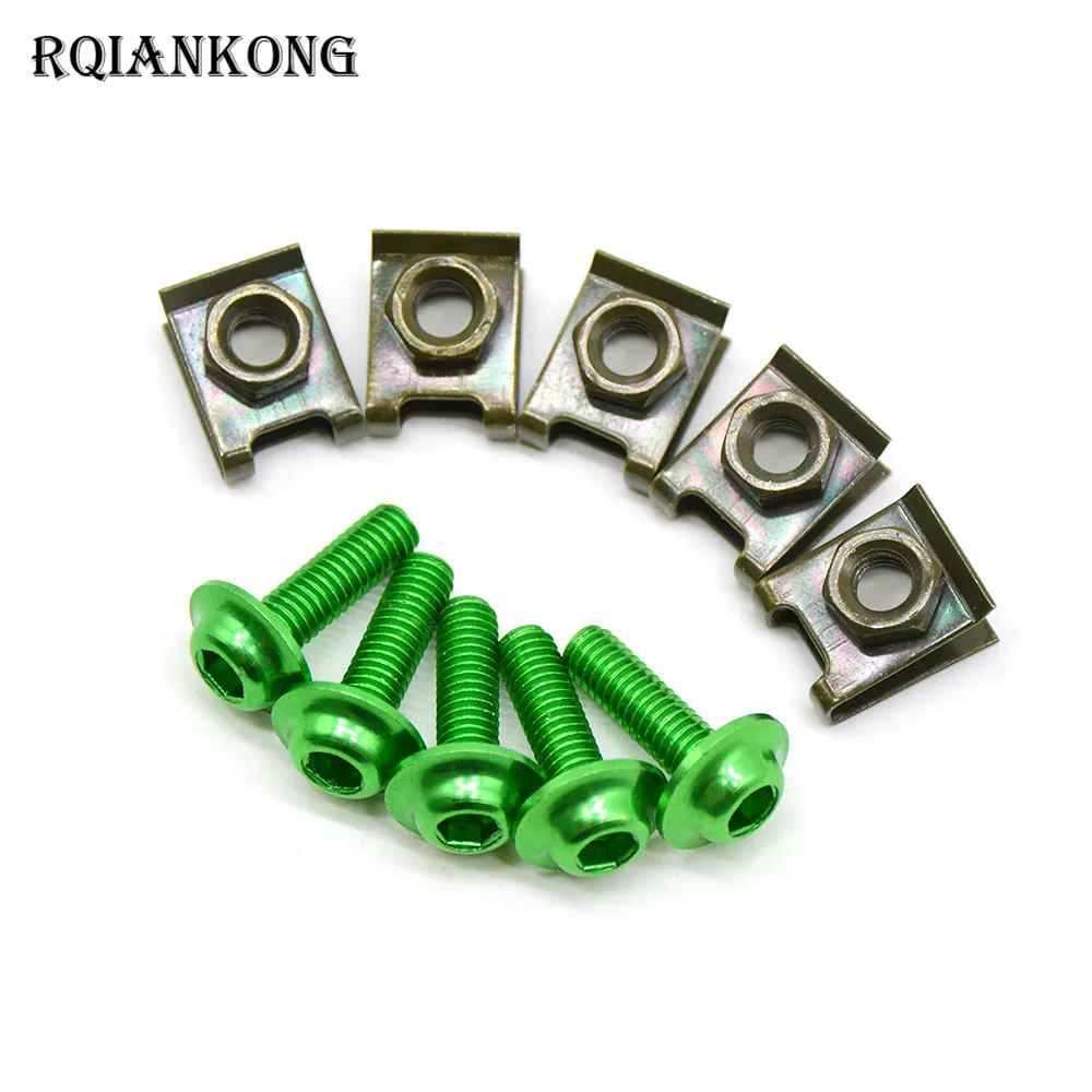 

5pcs Motorcycle Fairing Bolts M6 Spire Fastener Clips Screw Spring Bolts Nuts For HONDA ST1300 ST1300A VFR800 CBR125R CB300FA