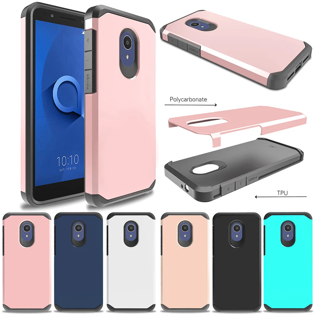 

Dual Layer Hybrid Armor Case Shockproof Soft TPU & Hard PC Back Cover For Alcatel 1X Evolve / IdealXtra 5059R / TCL LX A502DL