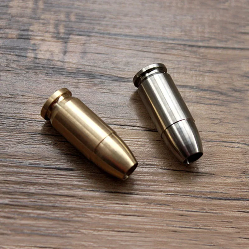 

Brass Titanium Alloy Bullet Head Knife Beads Paracord Umbrella Rope Cord Outdoor EDC Pendant
