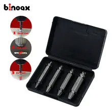 Binoax 4 Pcs Guia de Brocas Conjunto Extrator de Parafuso Quebrado Danificado parafuso Extrator de Parafuso Danificado Removedor Dupla Terminou 1 #2 #3 #4 #