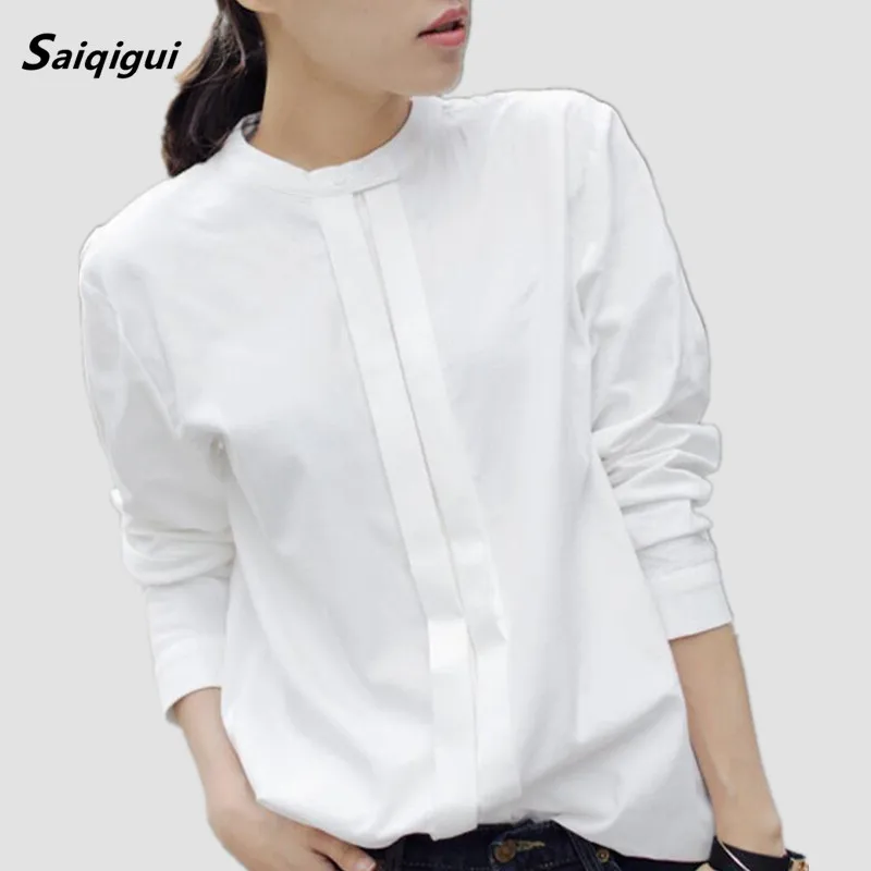 Saiqigui Весенние новые женские рубашки блузки корейские блузы большие размеры