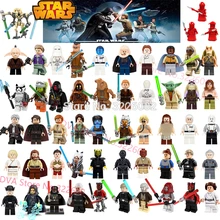 Фигурки из Звездных войн, джедаи, Звездные войны, Dooku Han solo Leia Luke Yoda, Darth Vader, Maul Jar Jango, Фетт, Obi Wan, строительные блоки, игрушки