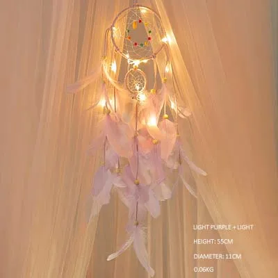 Сказочное украшение для комнаты, подарок с перьями, стильный светильник для детской комнаты - Цвет: danzideng