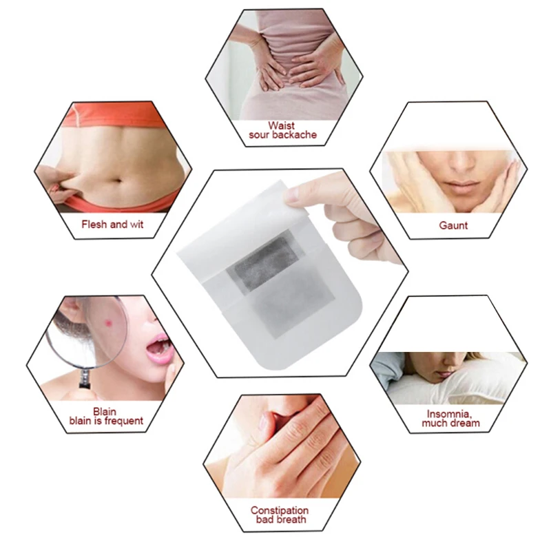 12Pcs/box Traditional Chinese Detox Foot Patch Ginger Pads Improve Sleep Patches Beauty Slimming Patch With Adhesive Product