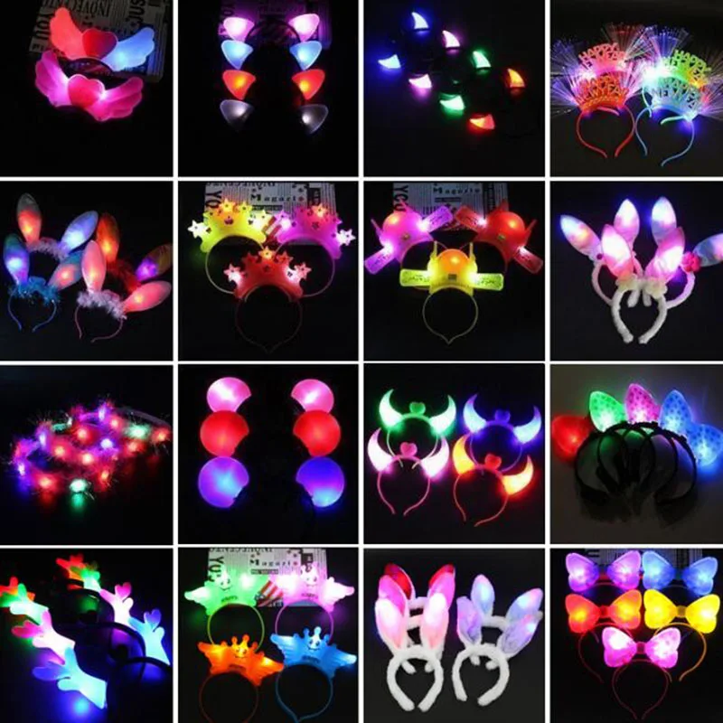

Glowing Horn Antlers Tire Hair Band Light Hair Clips Head Buckle Light Head Hoop Crown Headbands Headwear Party DIY Decoration