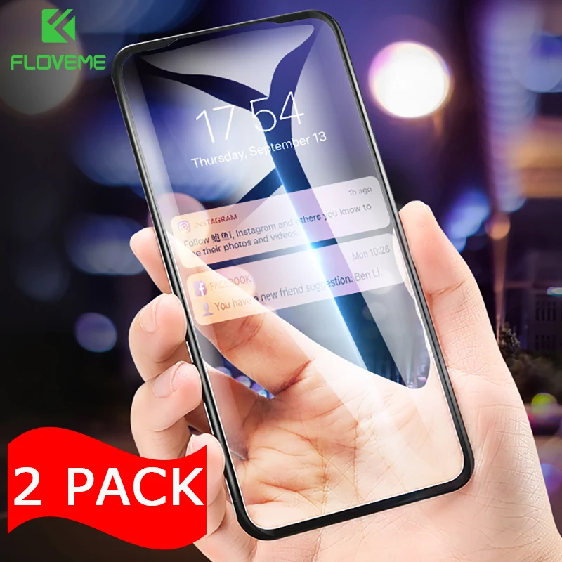 FLOVEME 7D HD защитное закаленное стекло для iPhone XS Max XR изогнутый край протектор экрана