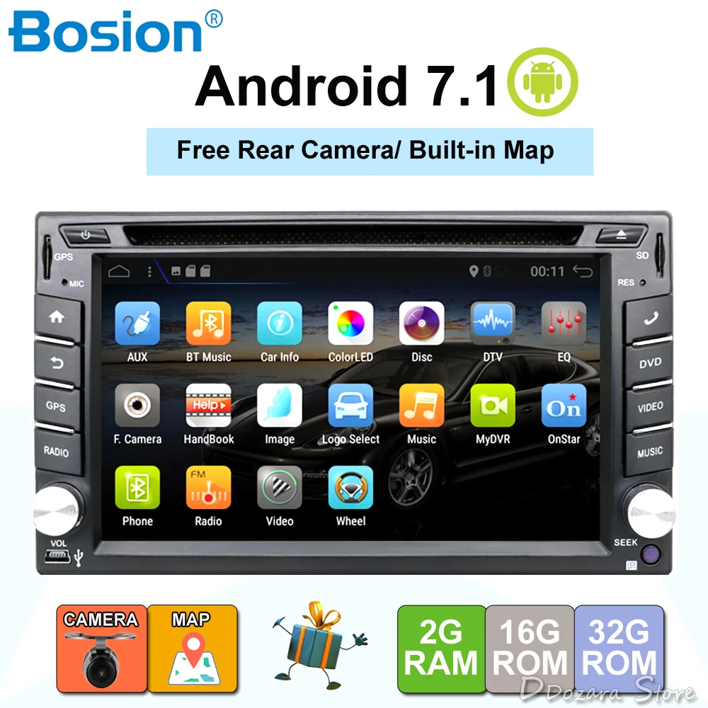 

2 din android car radio tape recorder audio stereo For Universal 2din autoradio car dvd GPS Navigation Steering-Wheel Wifi Map