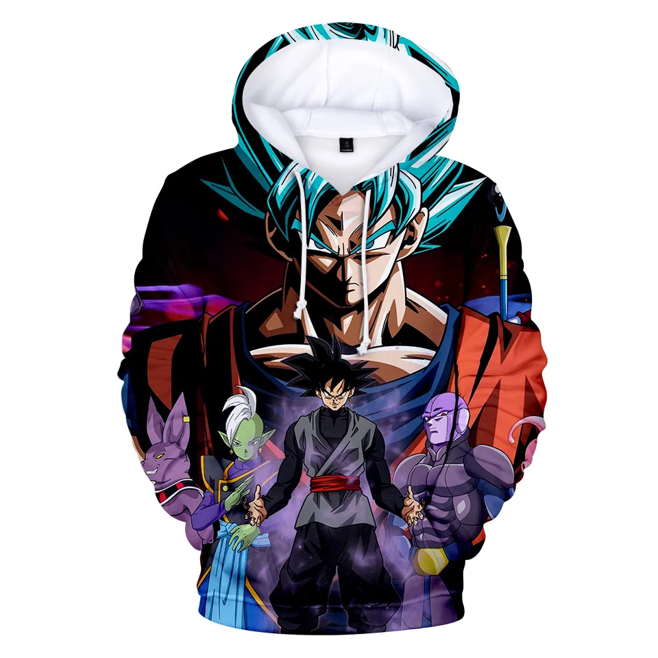 

Anime Hoodie Dragon Ball Z Pocket Hooded Sweatshirts youth Poleron Hombre Streetwear high quality Dragon Ball in kids 3D Hoodies