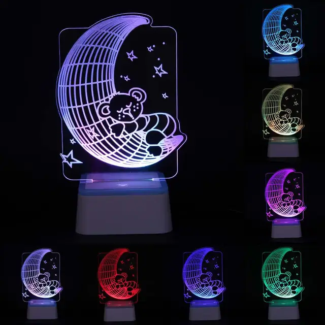 Multi Types LED 3D Night Light Creative Ambient Light Desk Lamp 7