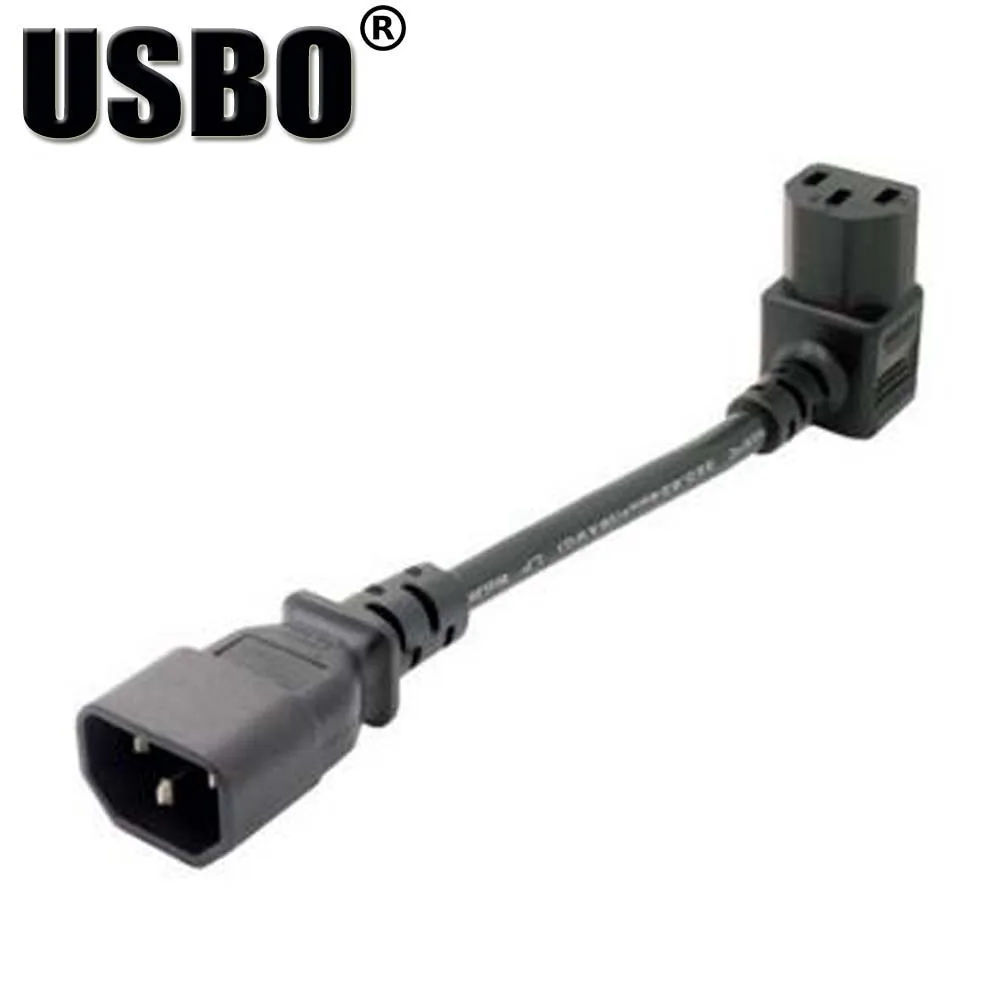 Черный 0 1 м пвх медь CE сертифицированный IEC320 C13 90 градусов Удлинительный шнур