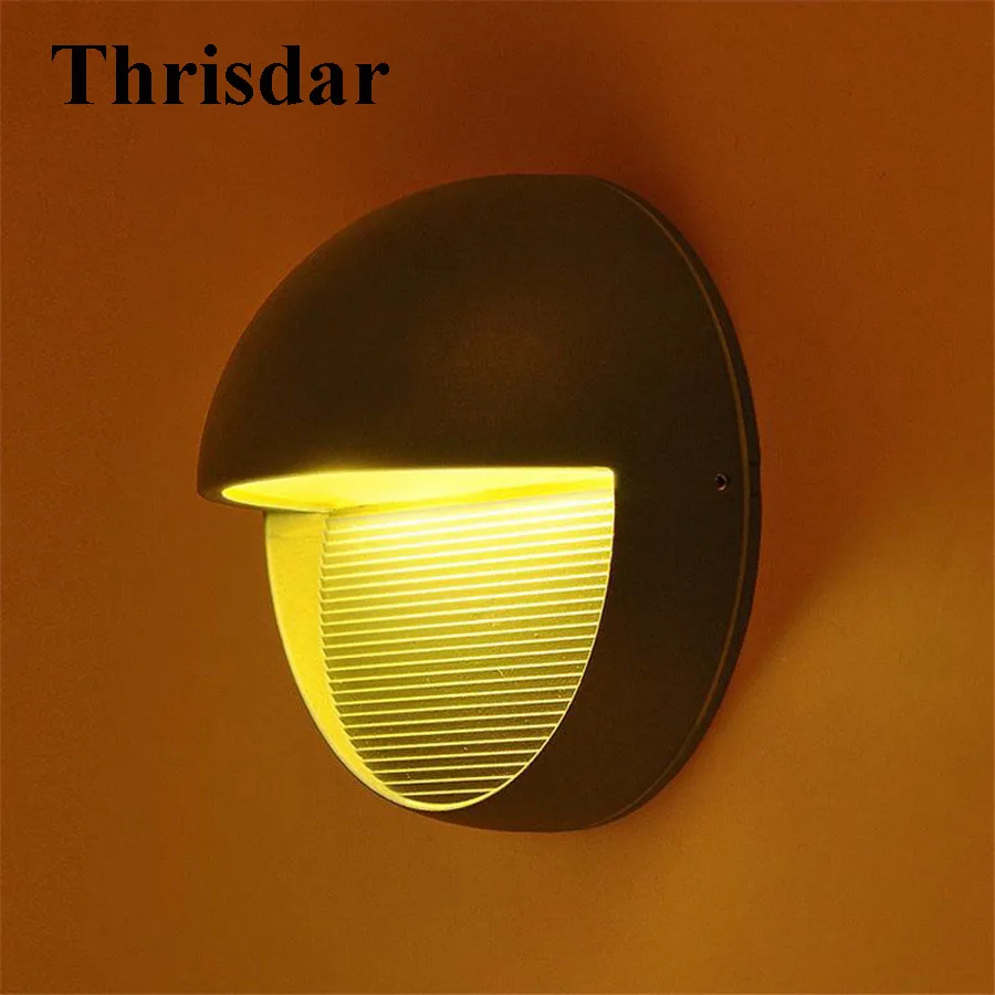 

Thrisdar 3W Waterproof Wall Lamps Outdoor Garden Porch Light IP65 Wall Mounted Stairs Fence Porch Wall Light Hallway Villa Light
