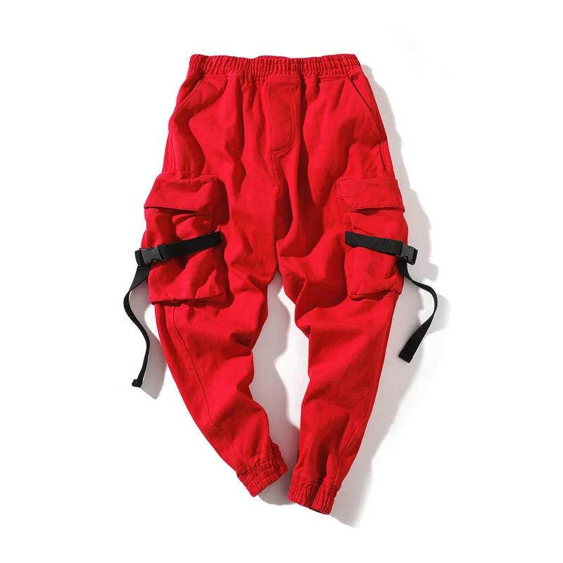 Aolamegs брюки мужские Харлан карго карман толстые спортивные брюки мужские брюки эластичный пояс повседневные Модные джоггеры пот брюки осень - Цвет: Red