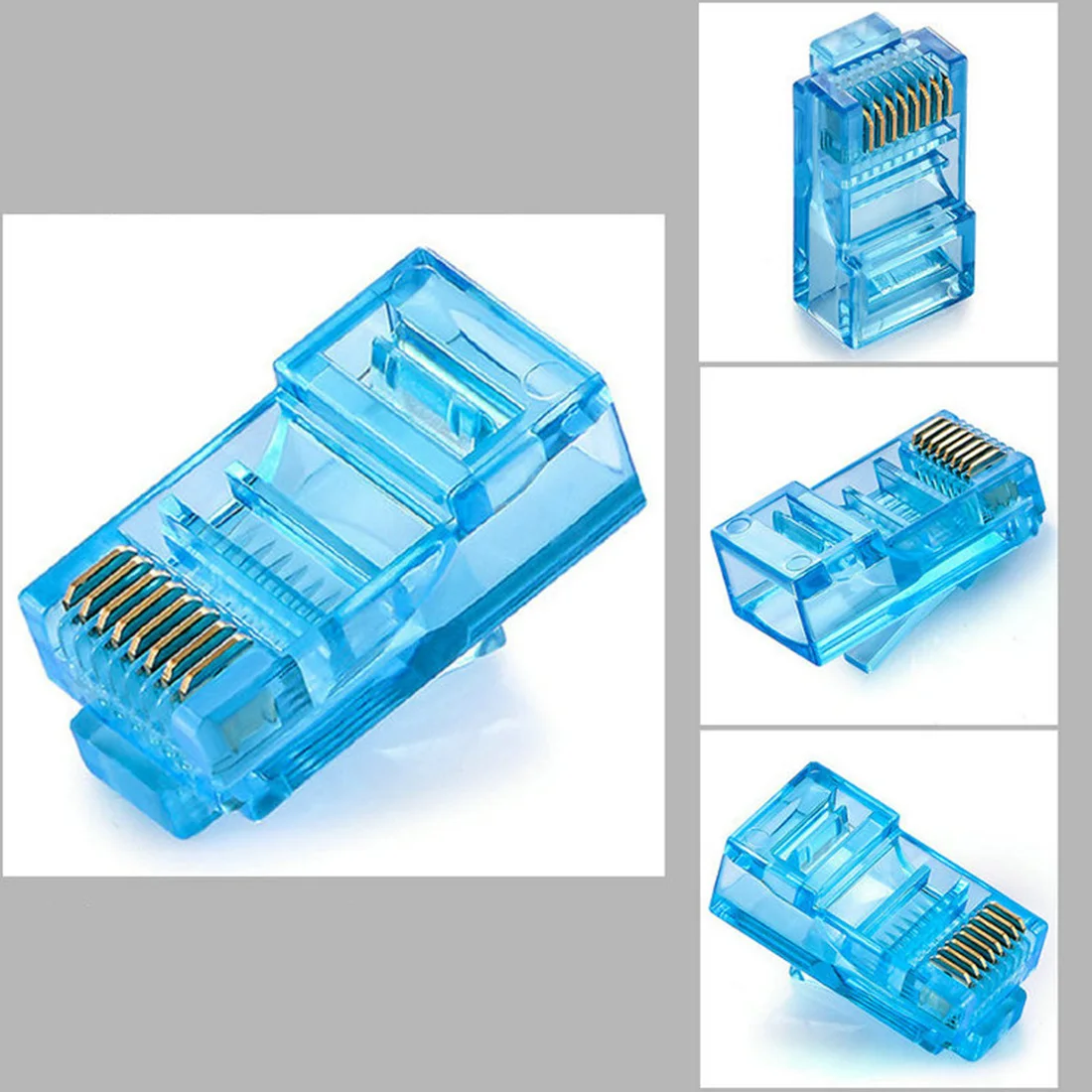 

50Pcs Color Random Cat5 RJ45 Connector 8P8C Modular Ethernet Cable Head Plug Gold-plated Cat 5 Crimp Network RJ 45 Connector