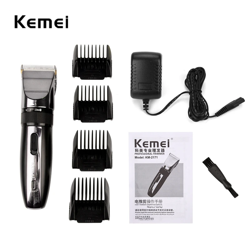 

Kemei Hair Trimmer Professional Hair Clipper Rechargeable Haircut Clipper Razor Men Machine Clipper Titanium Ceramic Blade