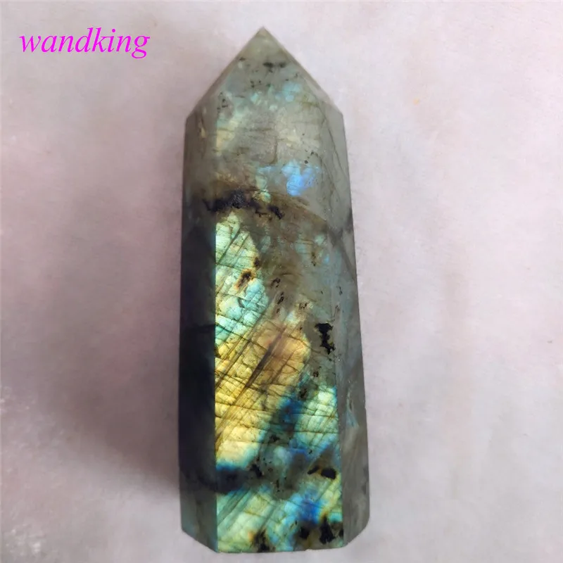 

(70-60mm) Natural labradorite quartz crystal wand