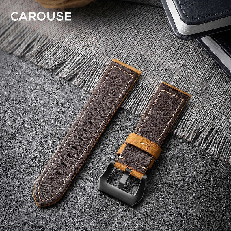 Ремешок Carouse из воловьей кожи ручной работы для Samsung Galaxy Watch Active 42 мм 46 Gear sport S2 S3