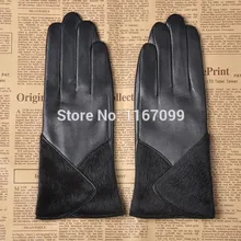 Черные меховые перчатки из натуральной кожи для девочек модные теплые перчатки для стрельбы из лука XL L M S
