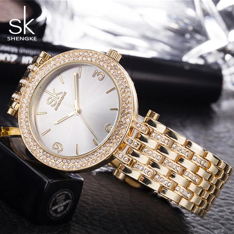 Prix pour SK Marque Nouvelle Mode Quartz-Montre Femmes Robe Montres Reloj Mujer 2017 De Luxe Or Cristal Mesdames Montre-Bracelet Montre Femme 0011 Prix pour SK Marque Nouvelle Mode Quartz-Montre Femmes Robe Montres Reloj Mujer 2017 De Luxe Or Cristal Mesdames Montre-Bracelet Montre Femme 0011