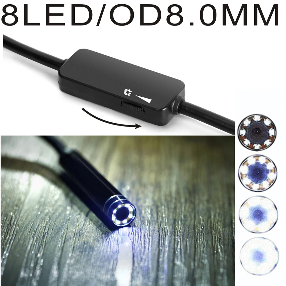 Chanseon HD 720P TYPE-C Waterproof Endoscope Camera 8 Led Adjustable Lights for Huawei Phones Shooting Video Recording Borescope