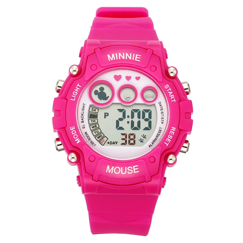 Детские часы Disney цифровые Montre Femme Marque De Luxe известный бренд розовые детские для