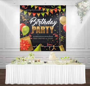 

HUAYI birthday party colorful banner balloons photography backdrop background kids birthday celebration decor hz-1095