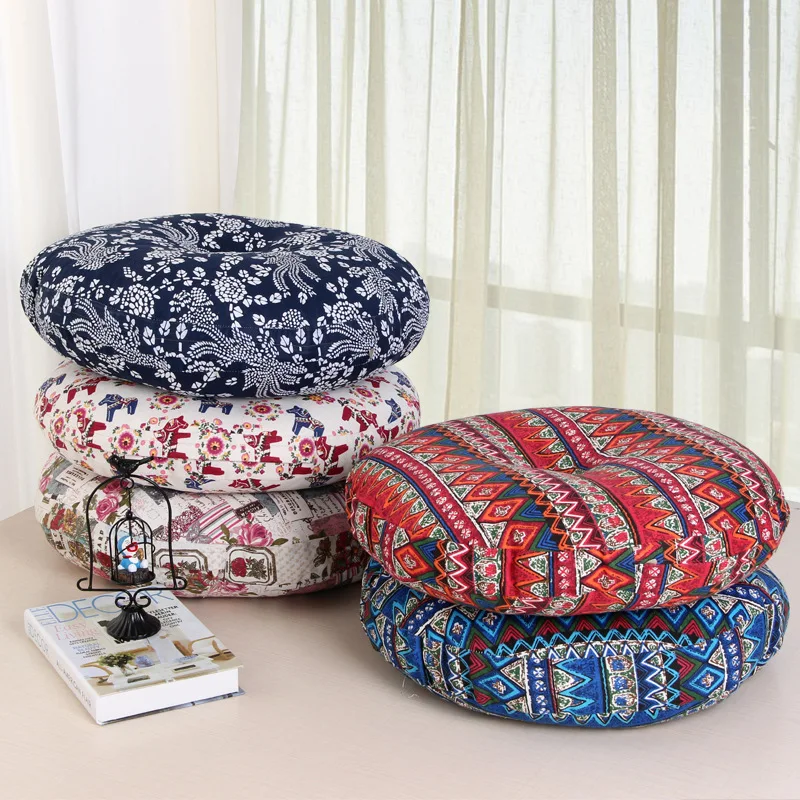 40 см круглая подушка Pouf татами напольные подушки льняная хлопковая подушка на сиденье Подушка японские татами подушка