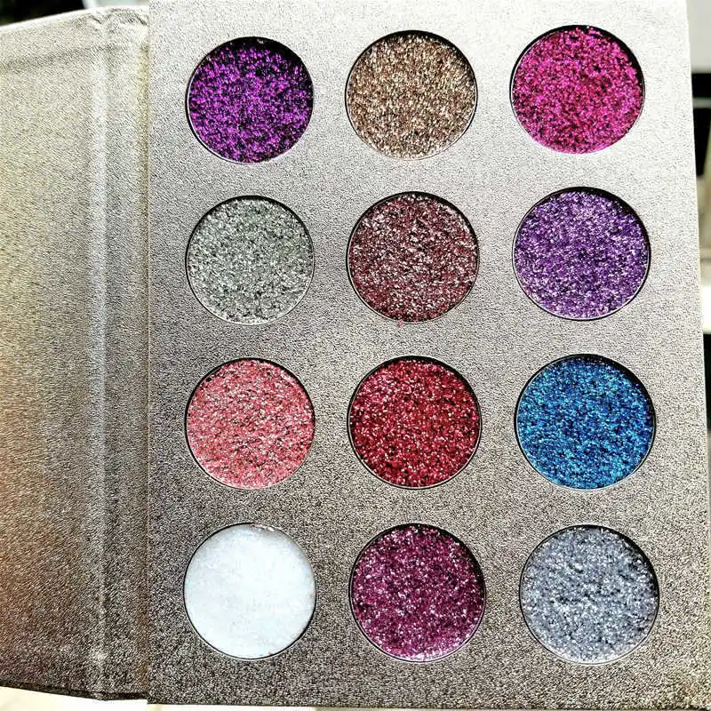 12 Цветов блеск палитра теней для макияжа Косметическая Shimmer Eye Shadow порошок sswell