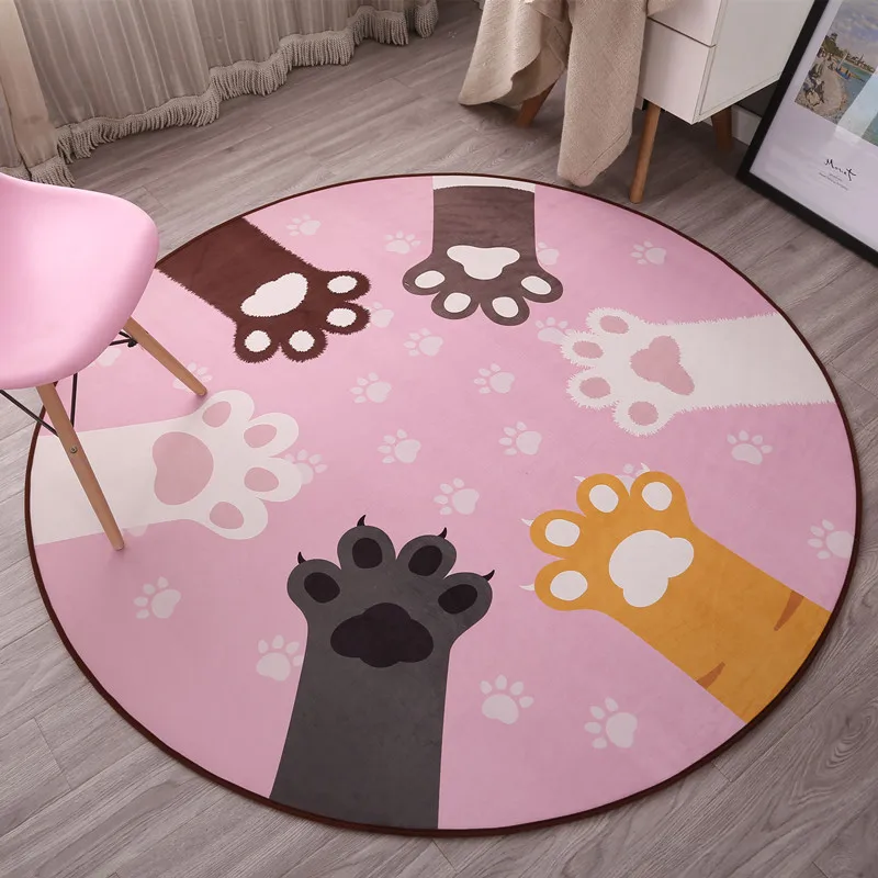 Cat Claw Anti-slip Bathroom Bath Mat Round Floor Carpet for Swivel Chair Living Room Kids Bedroom Rug Carpet Doormat 60/80/100cm Cat Claw Anti-slip Bathroom Bath Mat Round Floor Carpet for Swivel Chair Living Room Kids Bedroom Rug Carpet Doormat 60/80/100cm