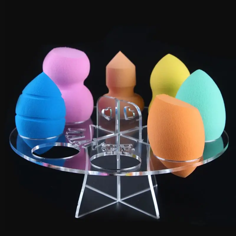 

8 Holes Useful Non-latex Makeup Cosmetic Sponge Puff Round Holder Display Storage Stand Container Rack Dryer Airing Tower
