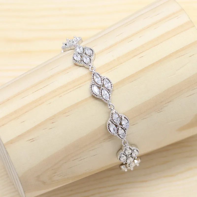 925 серебряные ювелирные наборы для женщин белые полудрагоценные серьги браслет кольца ожерелье кулон свадебные ювелирные изделия