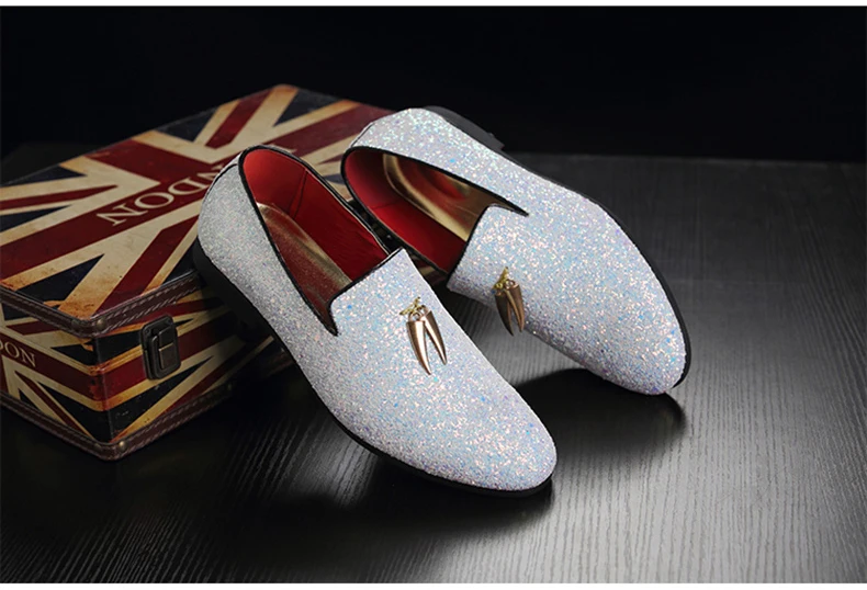 Men's Casual Shoes' Shoes' Men Glitter Pu Leather Slip-On Mens Business Shoes Leather Luxury Dress Shoes Men Mens Loafers 47 48  (6)