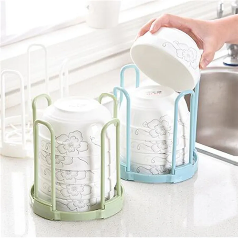 1PC Bowls Organizer Drain Water House Dish Rack Bowl Holder Plastic
