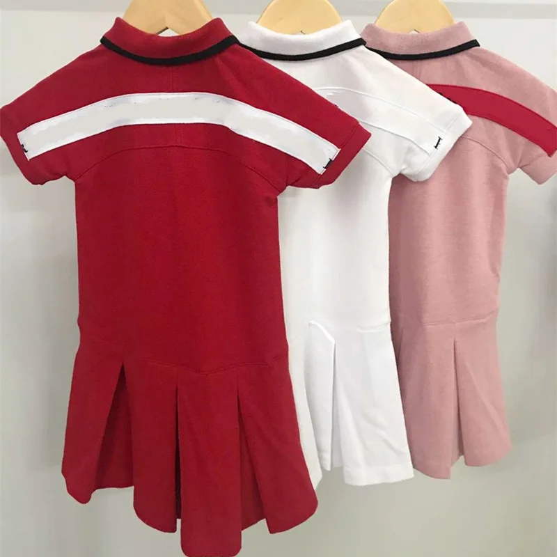

2019 Fashion Summer Girl Party Dress Pink&Red Princess Dress High-grade Children Dresses Boutique Letter Dresses for Girl kids