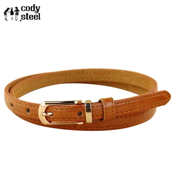 

Cody Steel Candy Colors Womens Buckle Belt Fashion Pin Buckle Leather Buckle Belt Female Casual PU Belt Brand Woman