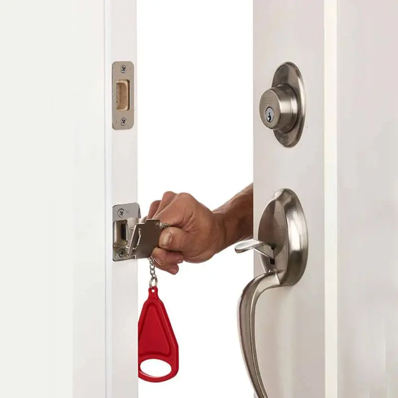 

Portable Door Lock Travel Hotel Door Stopper Self-Defense Door lock Anti Theft Hardware Security School Home Lockdown Lock